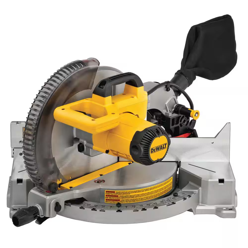 15 Amp Corded 12 In. Compound Single Bevel Miter Saw and 12 In. Miter Saw Blade 32-Teeth and 80-Teeth (4 Pack)