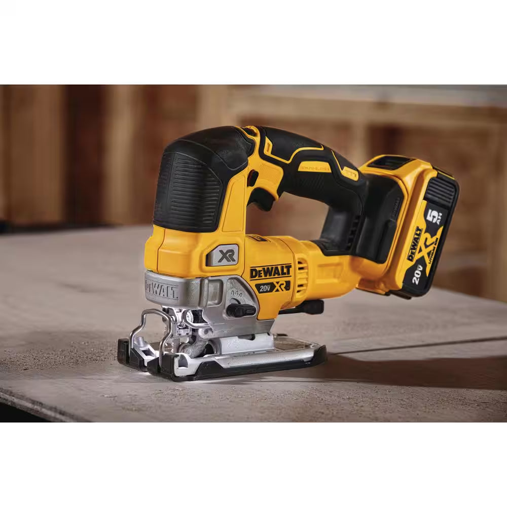 20V MAX XR Cordless Brushless Jigsaw with 20V MAX XR 6.0Ah Battery, 20V MAX XR 4.0Ah Battery and 20V MAX 2.0Ah Battery
