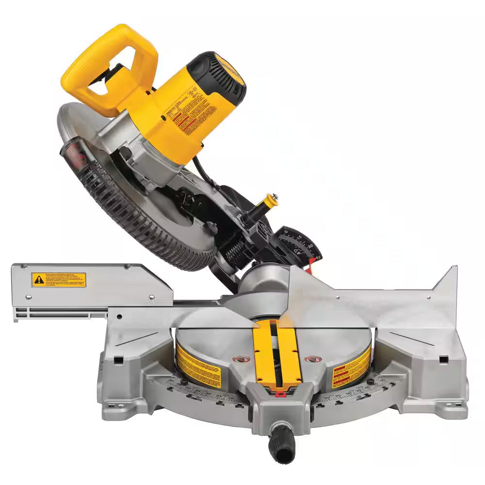 15 Amp Corded 12 In. Compound Single Bevel Miter Saw and 12 In. Miter Saw Blade 32-Teeth and 80-Teeth (4 Pack)