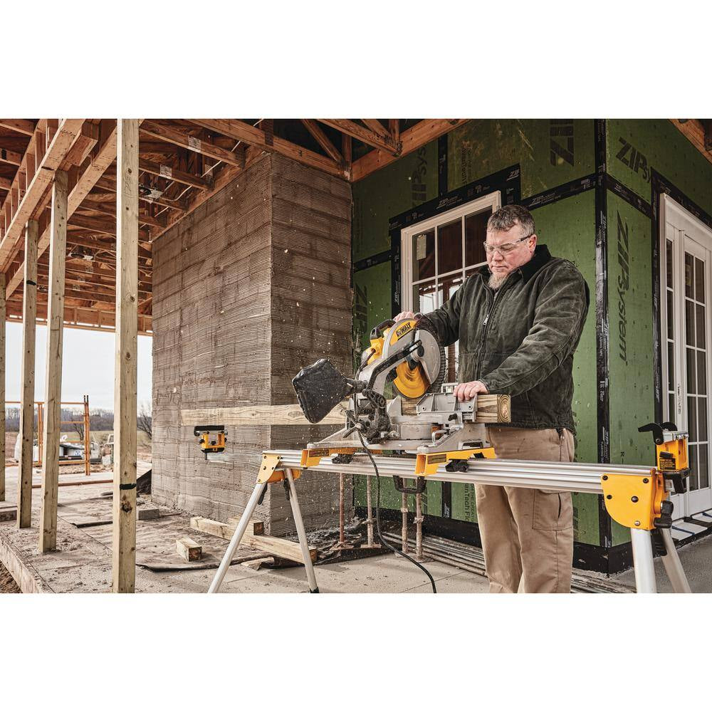 15 Amp Corded 12 In. Compound Single Bevel Miter Saw and 12 In. Miter Saw Blade 32-Teeth and 80-Teeth (4 Pack)