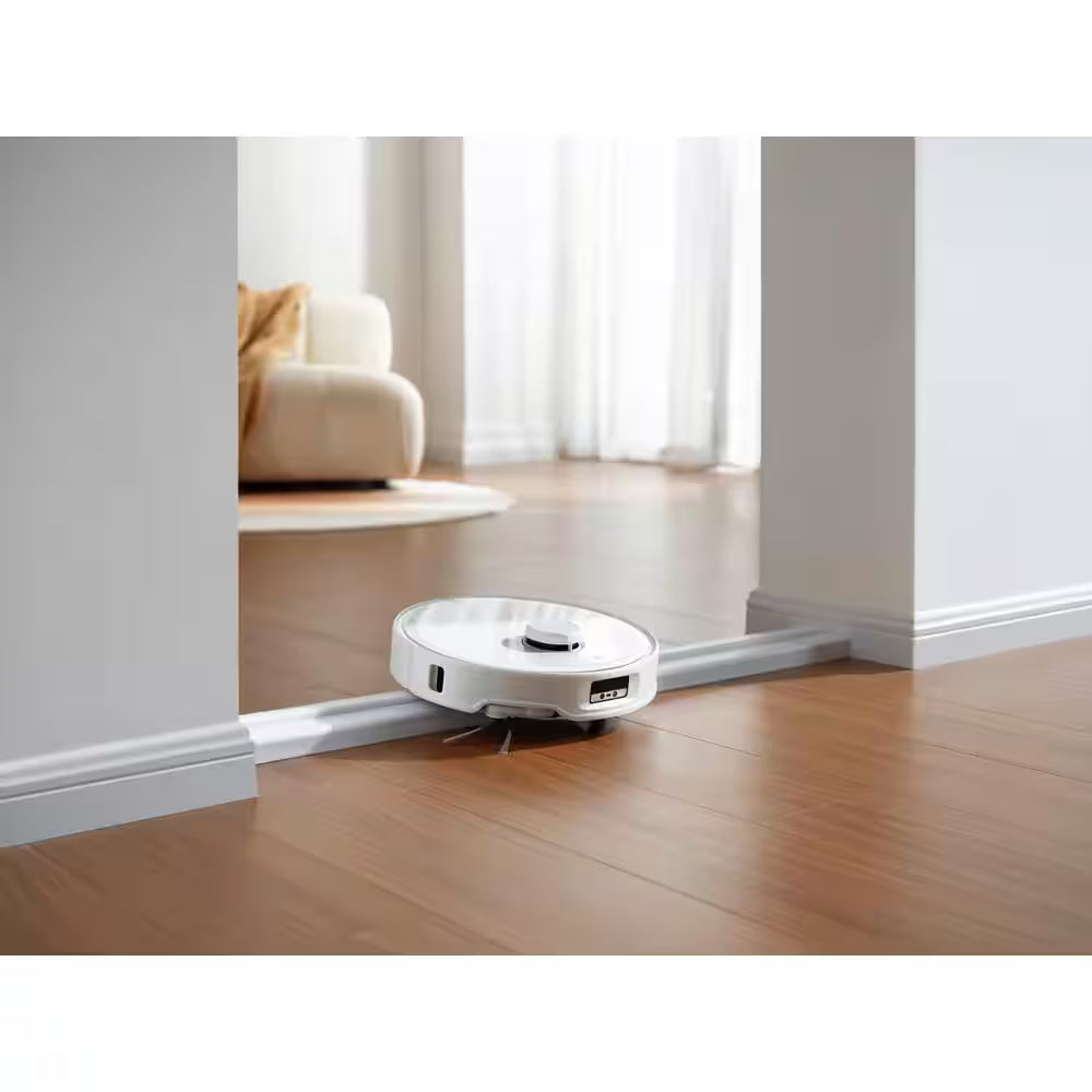 Q Revo Curv 17.7 in Robotic Vacuum and Mop with Smart Navigation, Self-Emptying, Self-Drying, Multi-Surface in White