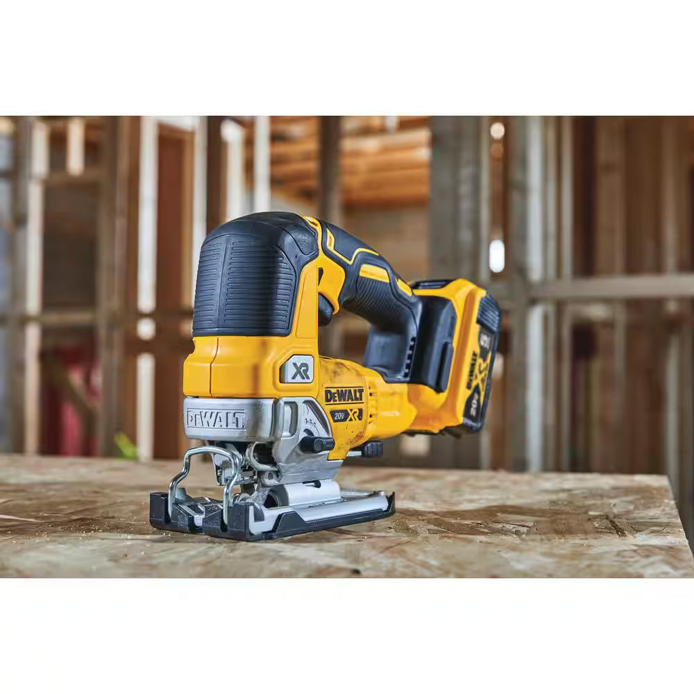 20V MAX XR Cordless Brushless Jigsaw with 20V MAX XR 6.0Ah Battery, 20V MAX XR 4.0Ah Battery and 20V MAX 2.0Ah Battery
