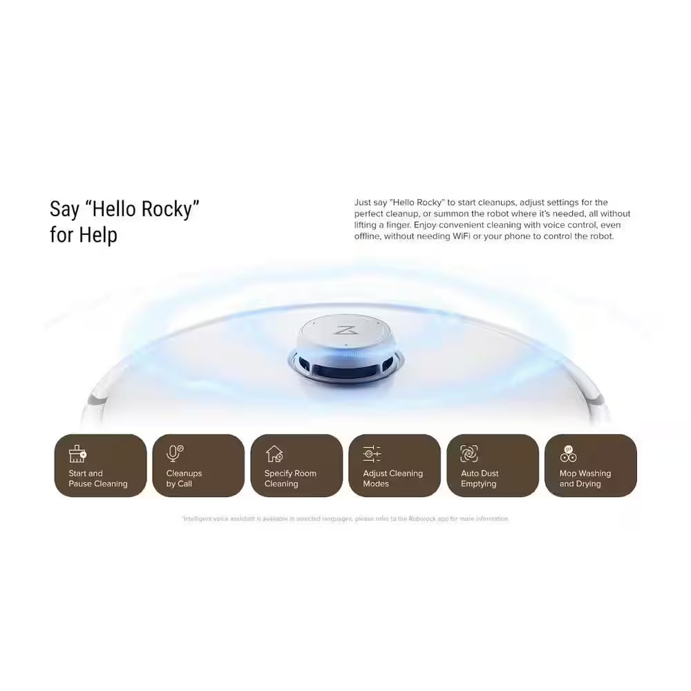 Q Revo Curv 17.7 in Robotic Vacuum and Mop with Smart Navigation, Self-Emptying, Self-Drying, Multi-Surface in White