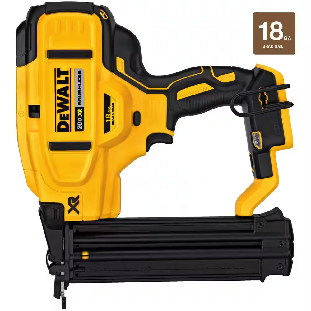 20V MAX XR Lithium-Ion Electric Cordless 18-Gauge Brad Nailer and 20V MAX XR Cordless Barrel Grip Jigsaw (Tools Only)