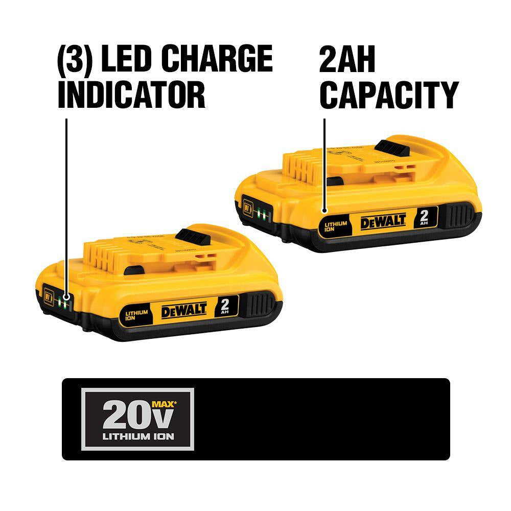 20V Max Cordless Combo Kit (10-Tool) and 5 In. Random Orbital Sander with (2) 20-Volt 2.0Ah Batteries, Charger & Bag