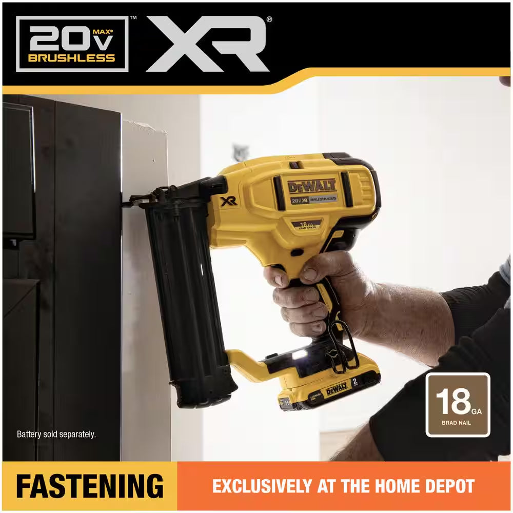 20V MAX XR Lithium-Ion Electric Cordless 18-Gauge Brad Nailer and 20V MAX XR Cordless Barrel Grip Jigsaw (Tools Only)