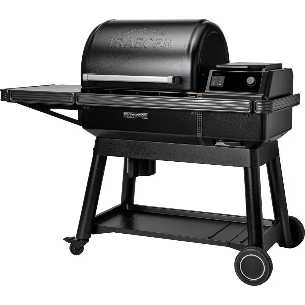 Ironwood XL Wi-Fi Pellet Grill and Smoker in Black with Cover