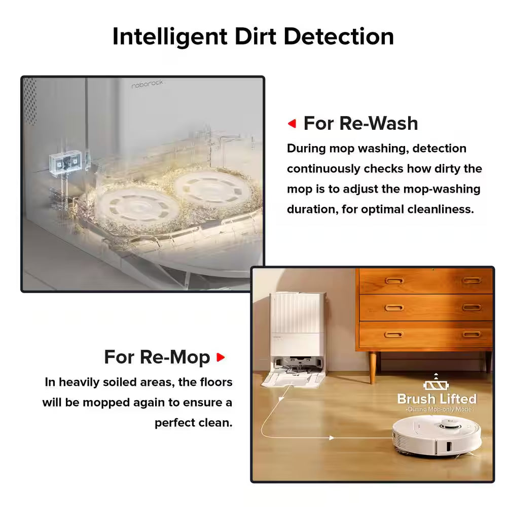 Qrevo Maxv 16.61 In. Robotic Vacuum and Mop with Smart Navigation, Self-Emptying, Self-Drying, Multisurface in White