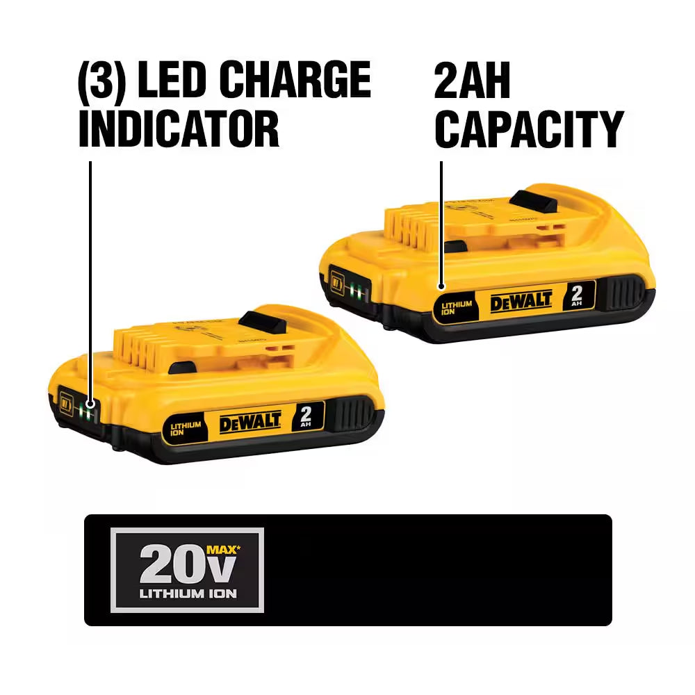 20V MAX XR Cordless Brushless Drill/Impact 2 Tool Combo Kit, 20V MAX 6-1/2 In. Circular Saw, and (2) 20V 2.0Ah Batteries