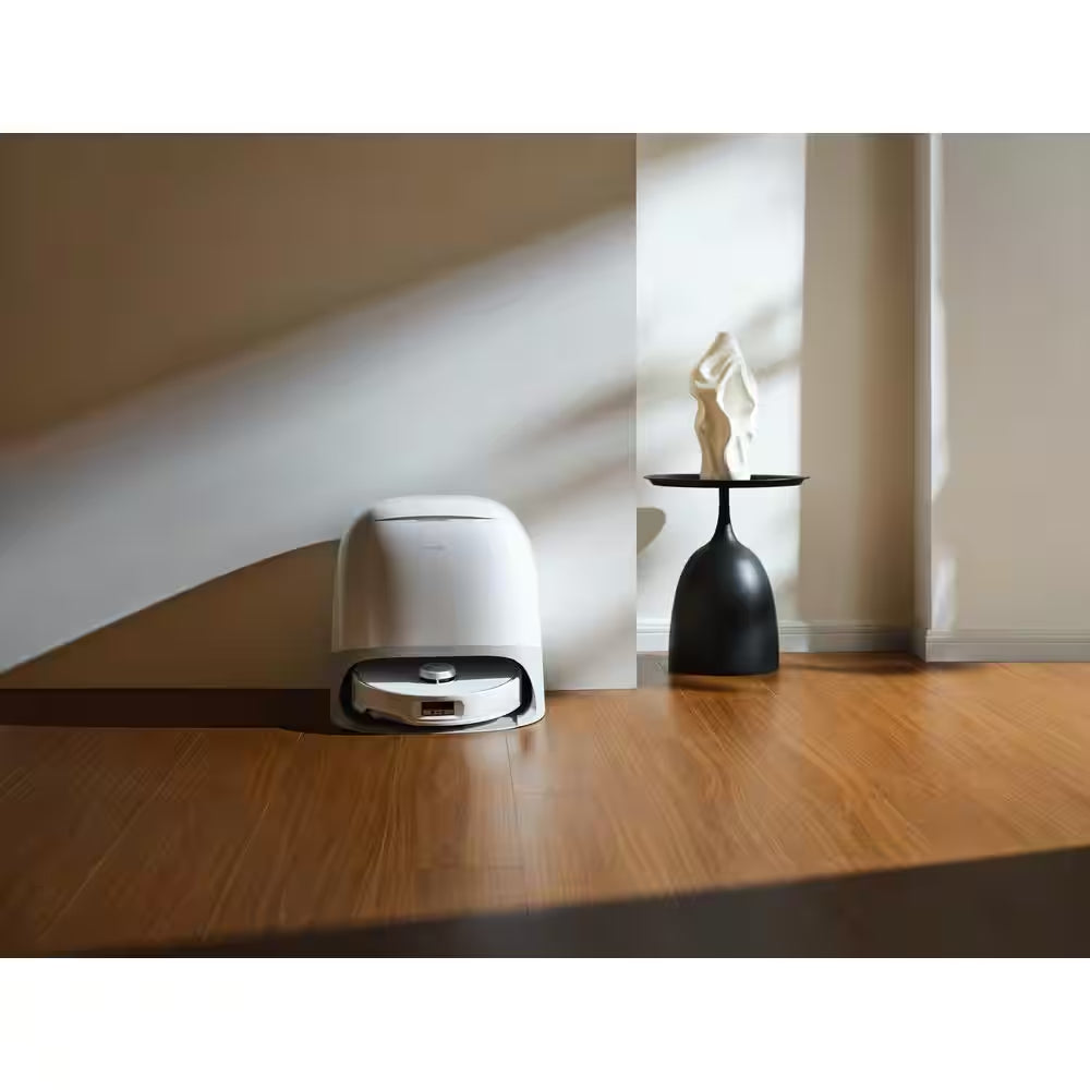 Q Revo Curv 17.7 in Robotic Vacuum and Mop with Smart Navigation, Self-Emptying, Self-Drying, Multi-Surface in White