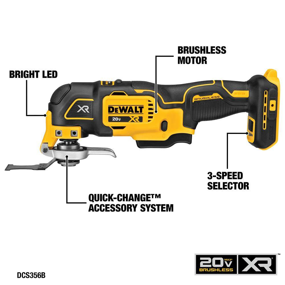 20V MAX Cordless 6 Tool Combo Kit, 20V MAX XR 5 In. Random Orbital Sander, and (1) 20V 4.0Ah and (1) 20V 2.0Ah Batteries
