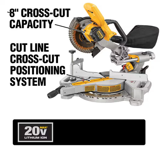 20V MAX Cordless 7-1/4 In. Sliding Miter Saw, Cordless Jigsaw, and (1) 20V 4.0Ah Battery