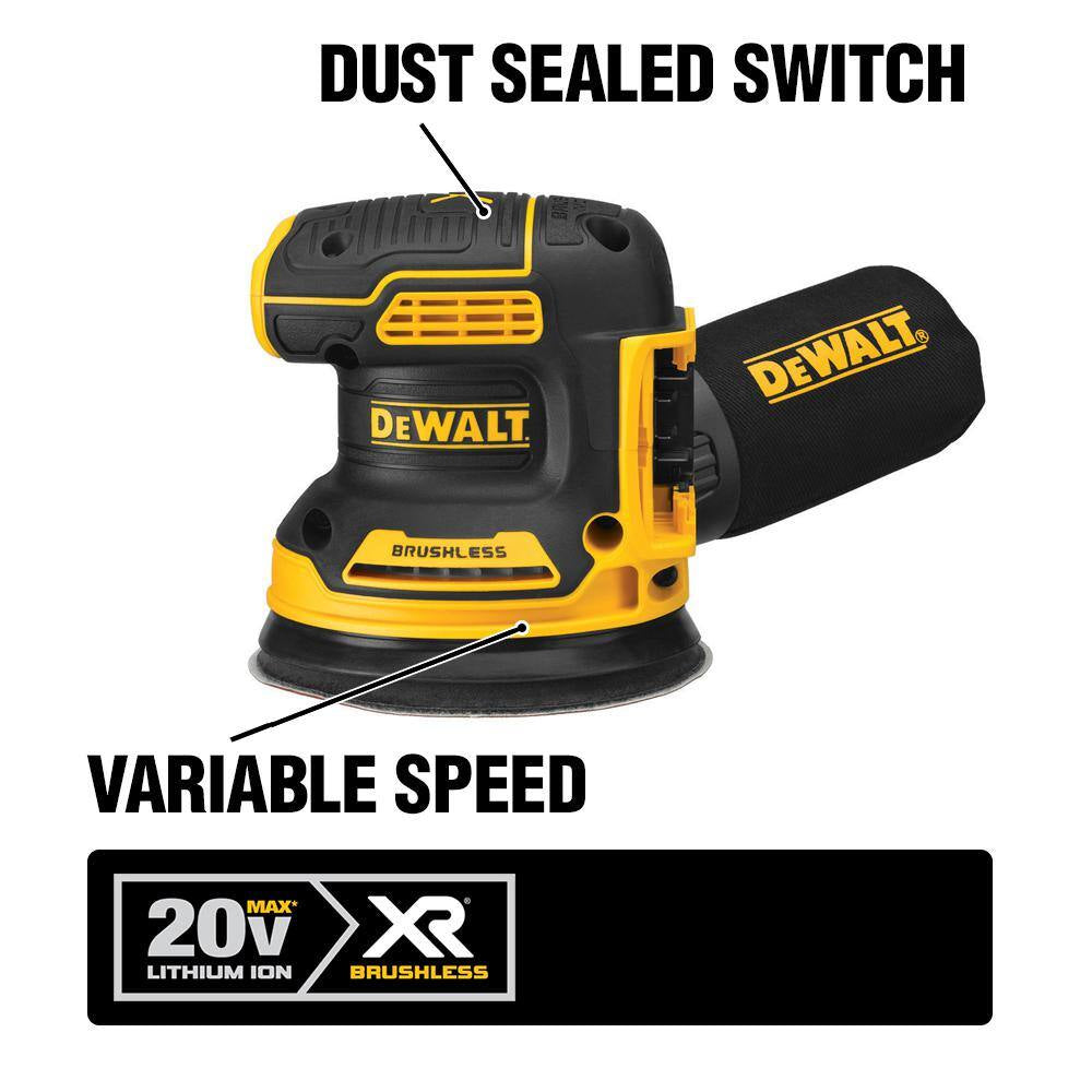 20V MAX Cordless 6 Tool Combo Kit, 20V MAX XR 5 In. Random Orbital Sander, and (1) 20V 4.0Ah and (1) 20V 2.0Ah Batteries