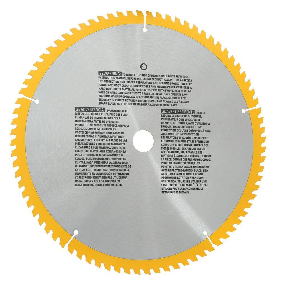 15 Amp Corded 12 In. Compound Single Bevel Miter Saw and 12 In. Miter Saw Blade 32-Teeth and 80-Teeth (4 Pack)