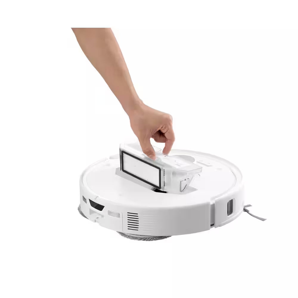 Q Revo Curv 17.7 in Robotic Vacuum and Mop with Smart Navigation, Self-Emptying, Self-Drying, Multi-Surface in White
