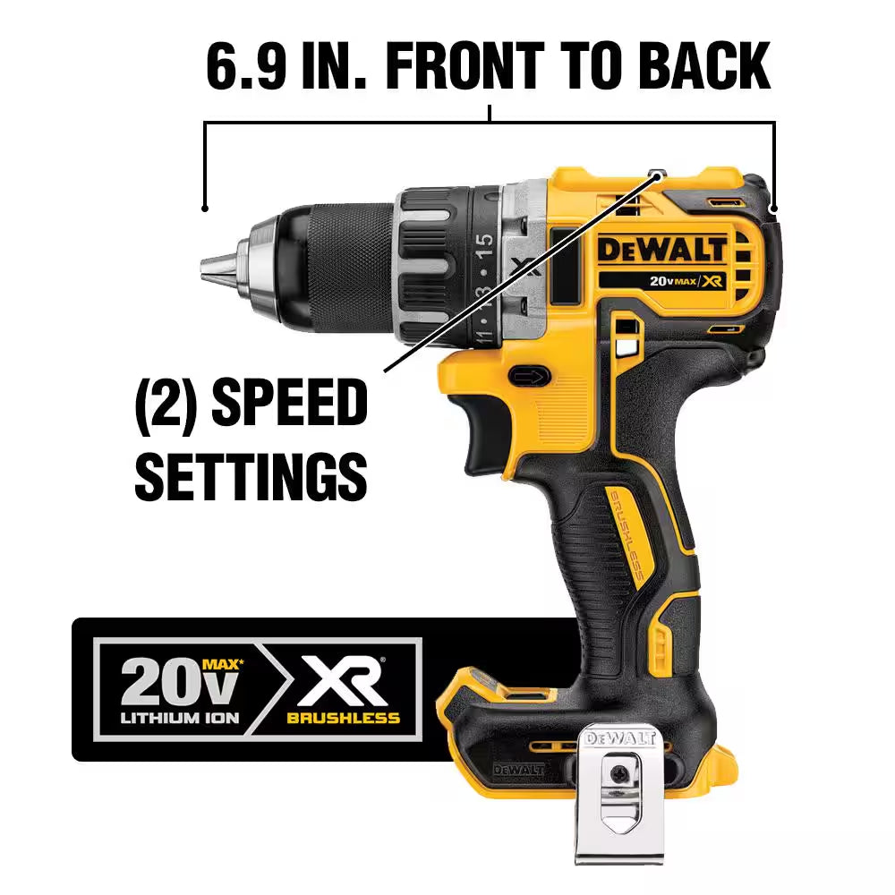 20V MAX XR Cordless Brushless Drill/Impact 2 Tool Combo Kit, 20V MAX 6-1/2 In. Circular Saw, and (2) 20V 2.0Ah Batteries