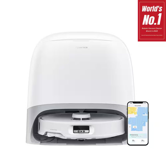 Q Revo Curv 17.7 in Robotic Vacuum and Mop with Smart Navigation, Self-Emptying, Self-Drying, Multi-Surface in White