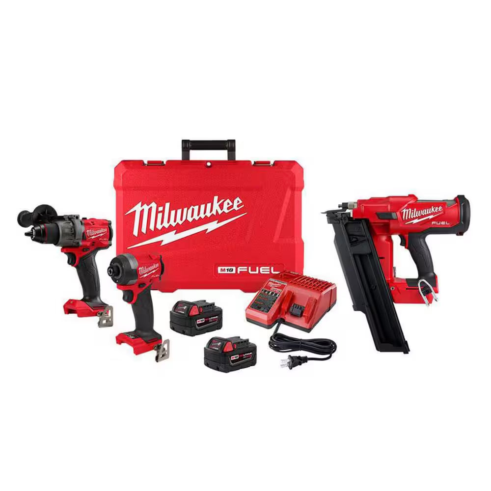 M18 FUEL 18-V Lithium-Ion Brushless Cordless Hammer Drill and Impact Driver Combo Kit (2-Tool) with Compact Bandsaw
