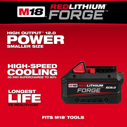 M18 FUEL 18V Lith-Ion Brushless Cordless 4-1/2 In. /6 In. Braking Grinder & 2 XC 8.0 Ah Battery & Variable Speed Grinder