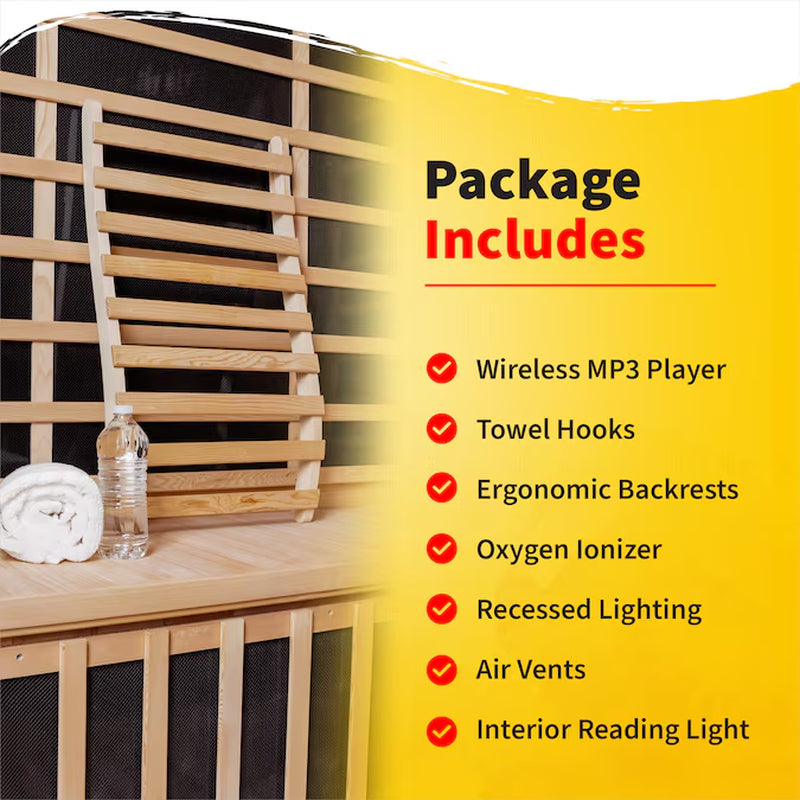 HEAT WAVE 75-In H X 59-In W X 41.3-In D Hemlock Wood Infrared Sauna