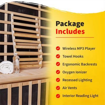 HEAT WAVE 75-In H X 59-In W X 41.3-In D Hemlock Wood Infrared Sauna