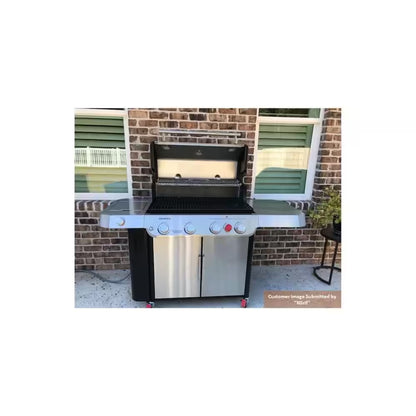 Genesis S-435 4-Burner Natural Gas Grill in Stainless Steel with Side Burner