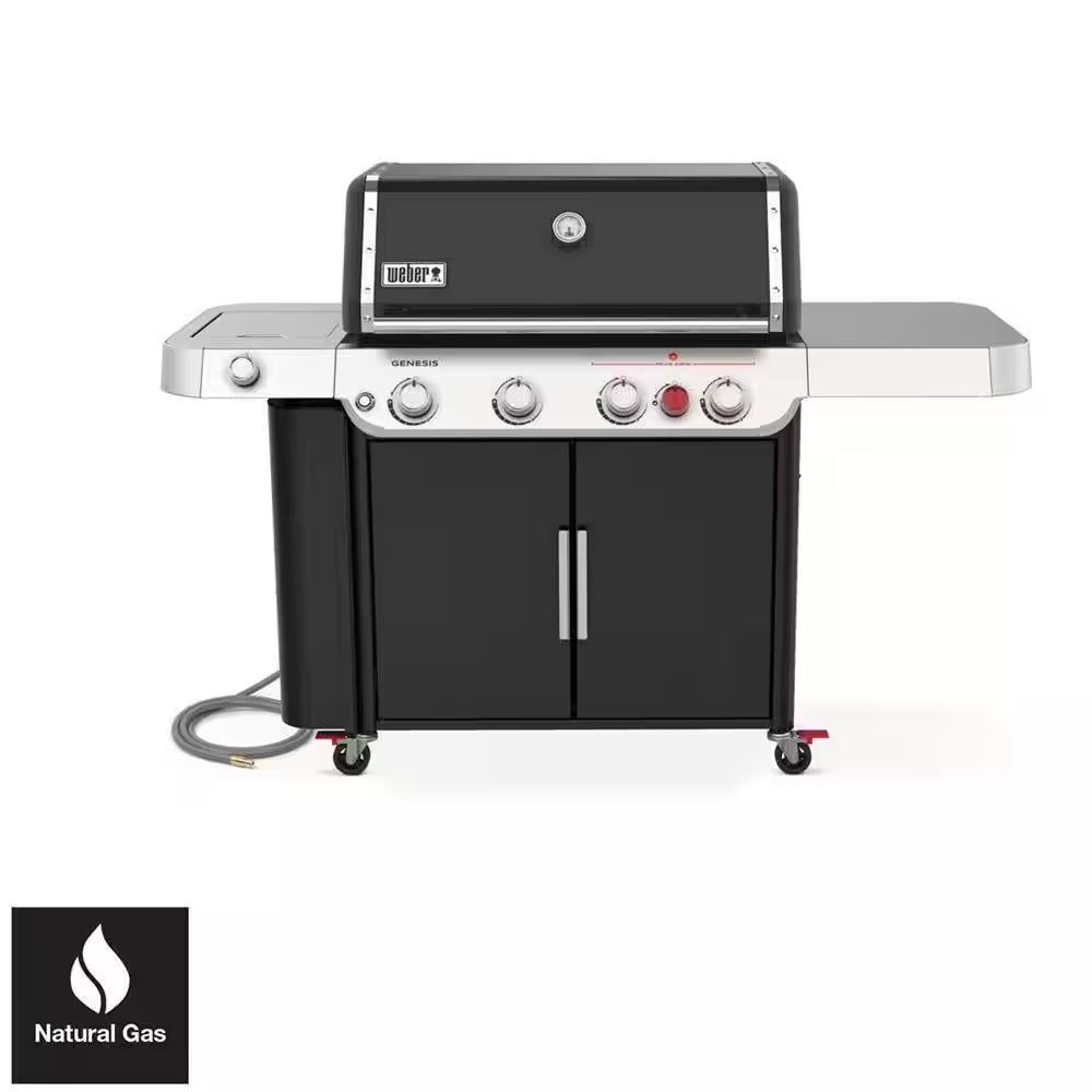 Genesis S-435 4-Burner Natural Gas Grill in Stainless Steel with Side Burner