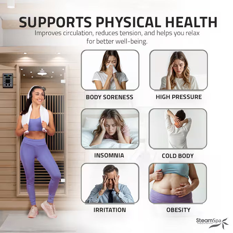 Steamspa 74.8-Inches H X 49.5-Inches W X 47-Inches D Wood Infrared Sauna