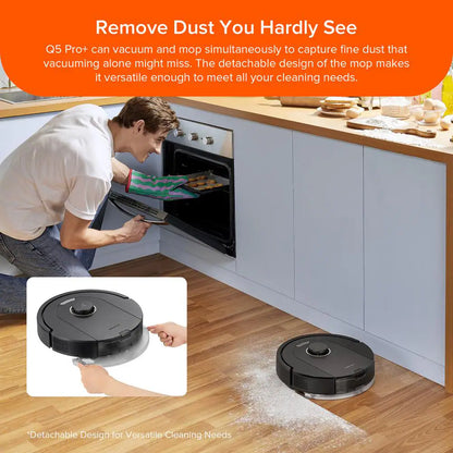 Q5 Pro plus Robotic Vacuum and Mop with Smart Navigation, Self-Emptying, Multi-Surface in Black