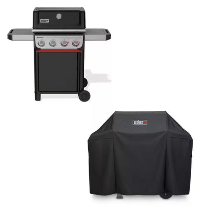 Spirit SB-E-425 4-Burner Liquid Propane Gas Grill in Black with Sear Zone and Weber Works Compatibility