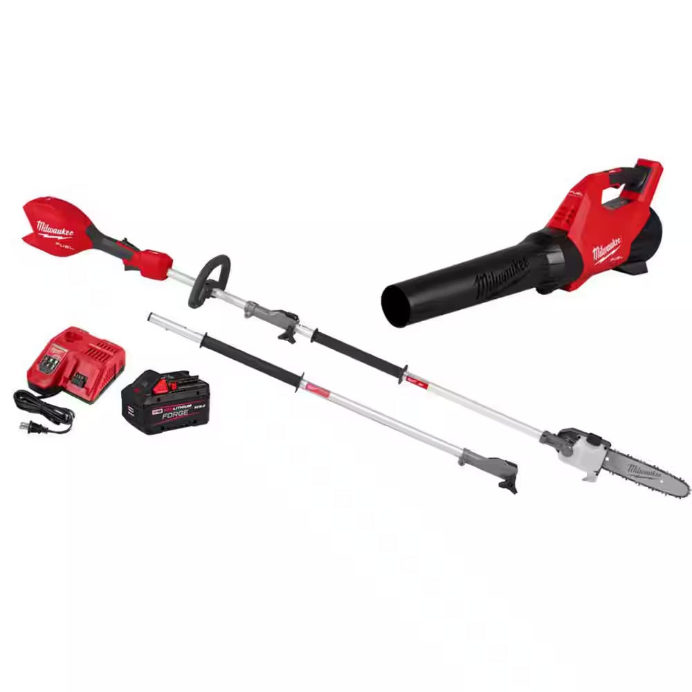 M18 Fuel 18-Volt 10 In. Brushless Cordless Battery Powered Quik-Lok Pole Saw 8.0 Ah Forge Kit W/ M18 Fuel Blower