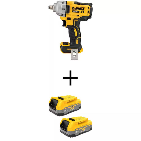 20V MAX XR Lithium-Ion Cordless 1/2 In. Impact Wrench with (2) 20V MAX POWERSTACK Compact Lithium-Ion Batteries