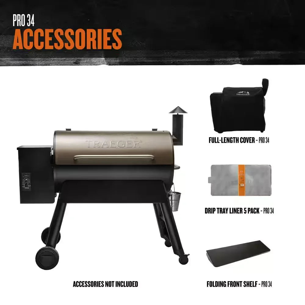 Pro Series 34-Pellet Grill and Smoker in Bronze