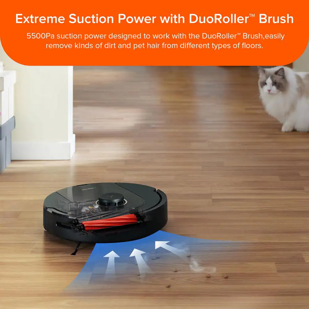 Q5 Pro plus Robotic Vacuum and Mop with Smart Navigation, Self-Emptying, Multi-Surface in Black