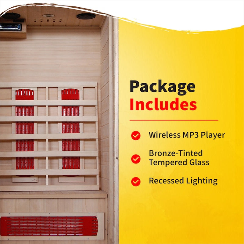 HEAT WAVE 75-In H X 35.25-In W X 35.75-In D Hemlock Wood Infrared Sauna