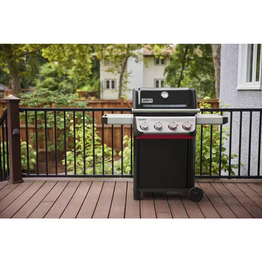 Spirit SB-E-425 4-Burner Liquid Propane Gas Grill in Black with Sear Zone and Weber Works Compatibility