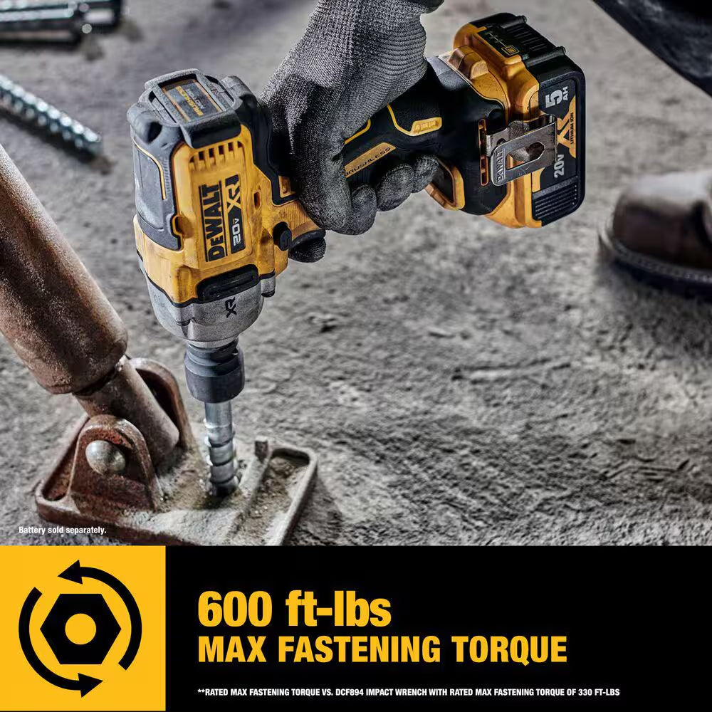 20V MAX XR Lithium-Ion Cordless 1/2 In. Impact Wrench with (2) 20V MAX POWERSTACK Compact Lithium-Ion Batteries