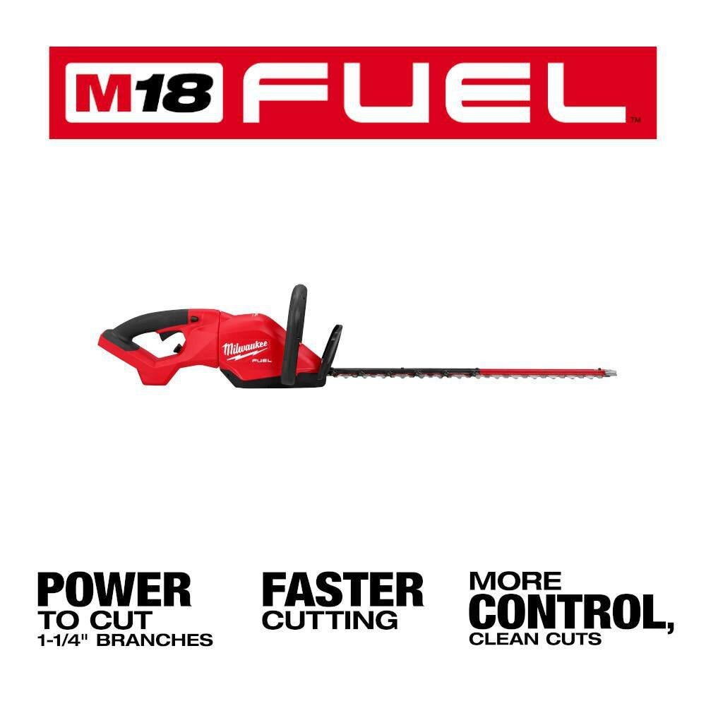 M18 FUEL 18V 10 In. Brushless Cordless Battery Powered QUIK-LOK Pole Saw W/ M18 FUEL 24 In. Hedge Trimmer