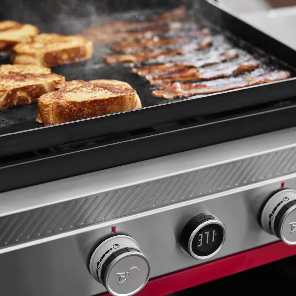 Slate Griddle 3-Burner Propane Gas 30 In. Flat Top Grill in Black with Thermometer