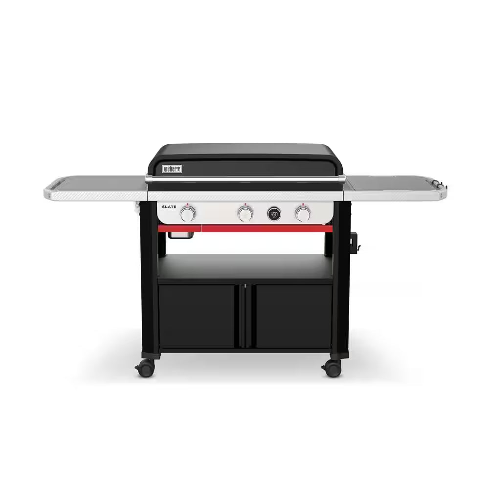 Slate Griddle 3-Burner Propane Gas 30 In. Flat Top Grill in Black with Thermometer