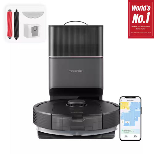 Q5 Pro plus Robotic Vacuum and Mop with Smart Navigation, Self-Emptying, Multi-Surface in Black