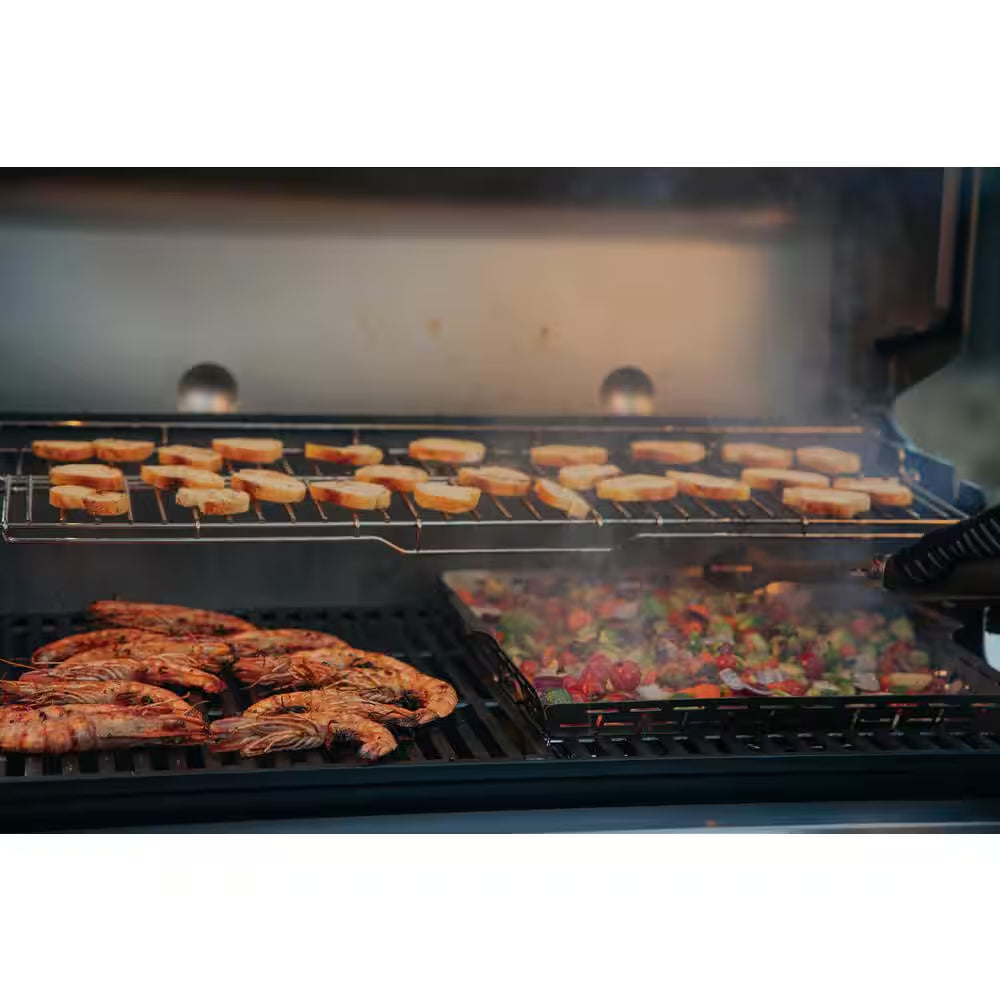 Genesis E-435 4-Burner Liquid Propane Gas Grill in Black with Side Burner