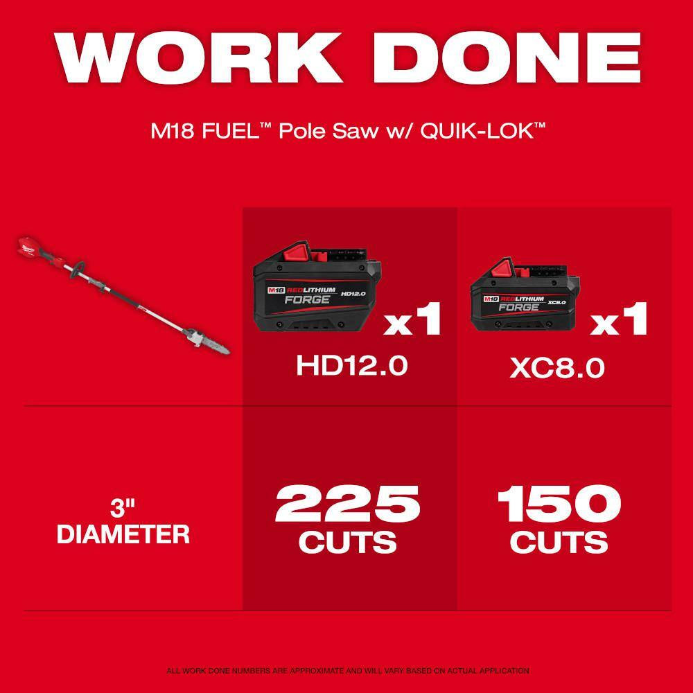 M18 Fuel 18-Volt 10 In. Brushless Cordless Battery Powered Quik-Lok Pole Saw 8.0 Ah Forge Kit W/ M18 Fuel Blower