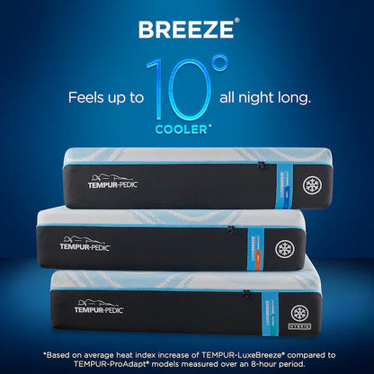 TEMPUR-PEDIC Luxebreeze 13-In Medium King Hybrid Memory Foam/Coil Blend Mattress