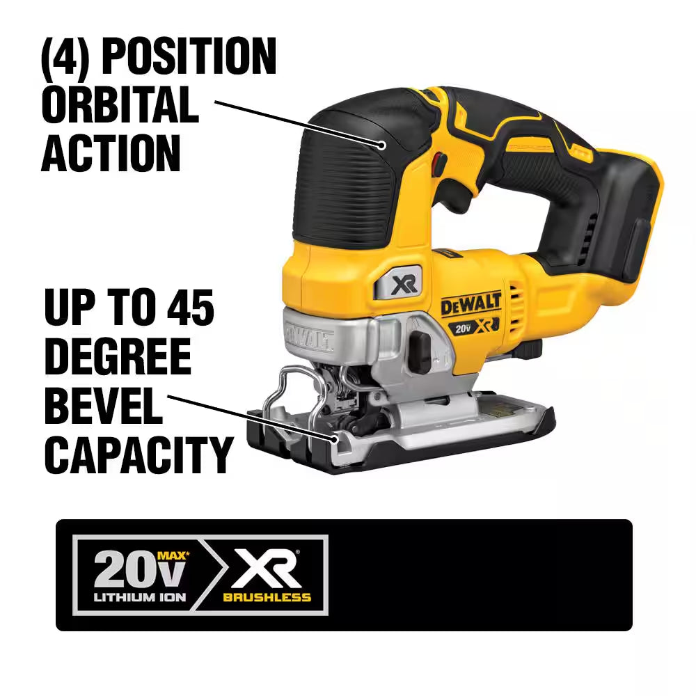 20V MAX XR Cordless Brushless Jigsaw and 20V MAX XR Brushless Router (Tools Only)
