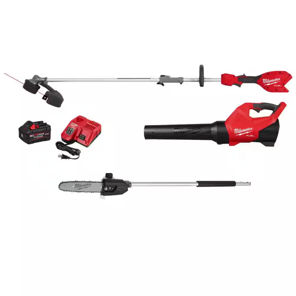 M18 FUEL 18V 16 In. Brushless Cordless QUIK-LOK String Trimmer/Blower 8.0 Ah FORGE Combo Kit W/ M18 FUEL 16 In. Chainsaw