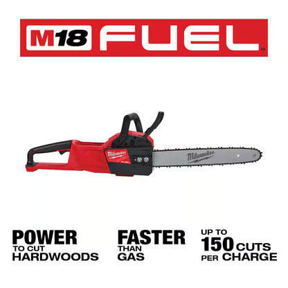 M18 FUEL 16 In. 18V Lithium-Ion Battery Brushless Cordless Chainsaw Kit W/12.0Ah Battery & M18 FUEL HATCHET (2-Tool)