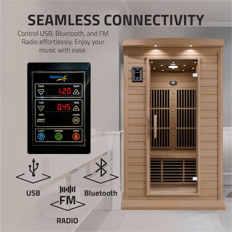 Steamspa 74.8-Inches H X 49.5-Inches W X 47-Inches D Wood Infrared Sauna