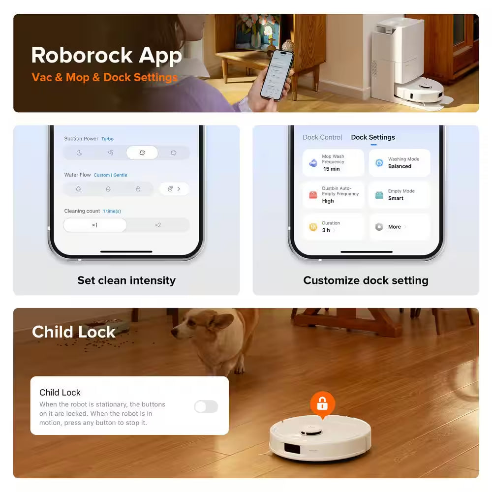 Qrevo Pro 13. 4In Robotic Vacuum, with Lidar Smart Navigation, Flexiarm Edge Mopping, Dynamic Hot Water Re-Wash in White