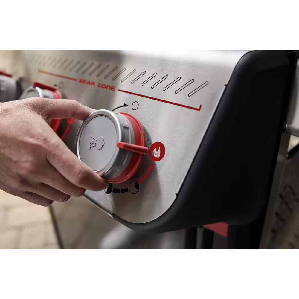 Spirit EP-425 4-Burner Liquid Propane Gas Grill in Black with Sear Zone and Weber Works Compatibility